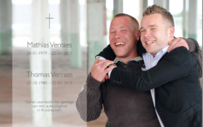 Thomas en Mathias Verraes samen overleden in een auto-ongeluk