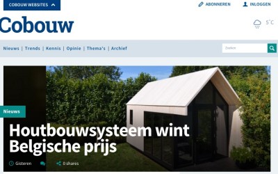 Cobouw.nl: Houtbouwsysteem wint Belgische prijs