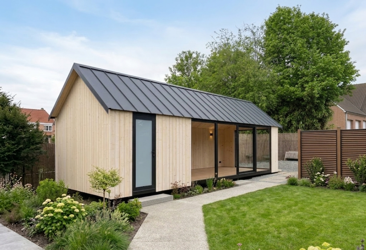 Tuinkantoor met ingerichte tuin tuinkantoor met ingerichte tuin